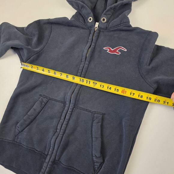 Hollister Hoodie Mens Small Navy Blue Full Zip California Surf Pullover Jacket - Picture 6 of 12